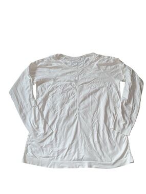 Athleta Momentum Seamless Long Sleeve White Shirt Workout Top Sz M L